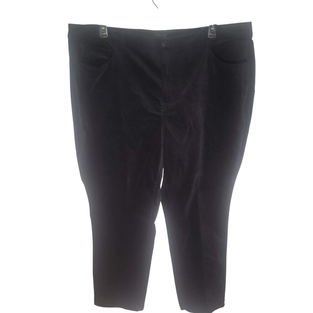 Talbots Velveteen Straight Leg Pants Black 22WP Plus Petite NWT Slimming